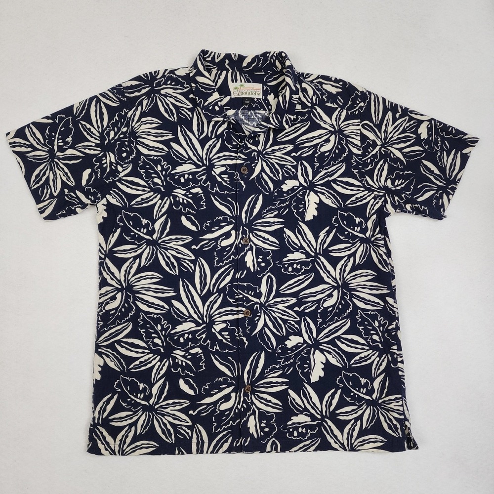 Vtg Patagonia Limited Edition Pataloha Shirt Mens Large Navy Blue Floral Button